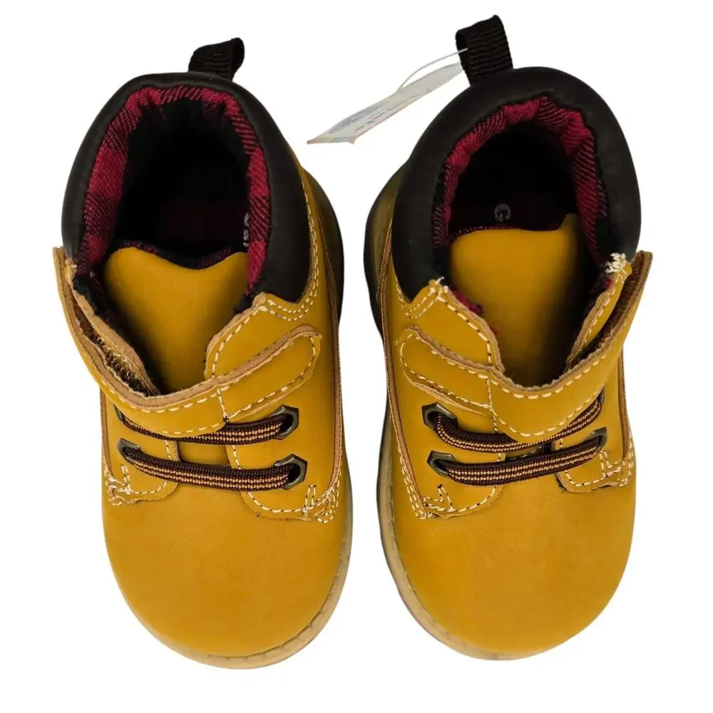 Garanimals Little Boys Toddler‎ Hiking Work Boot Strap Tan Wheat SIze 5